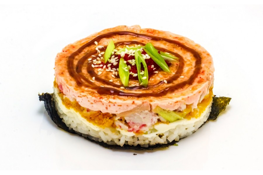 Запеченный суши-кейк с креветкой